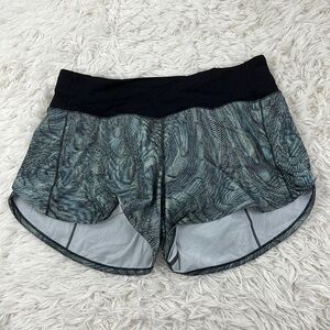 Lululemon Speed Up Mid-Rise Short 4" Dimensional Icing Blue Multi / Black